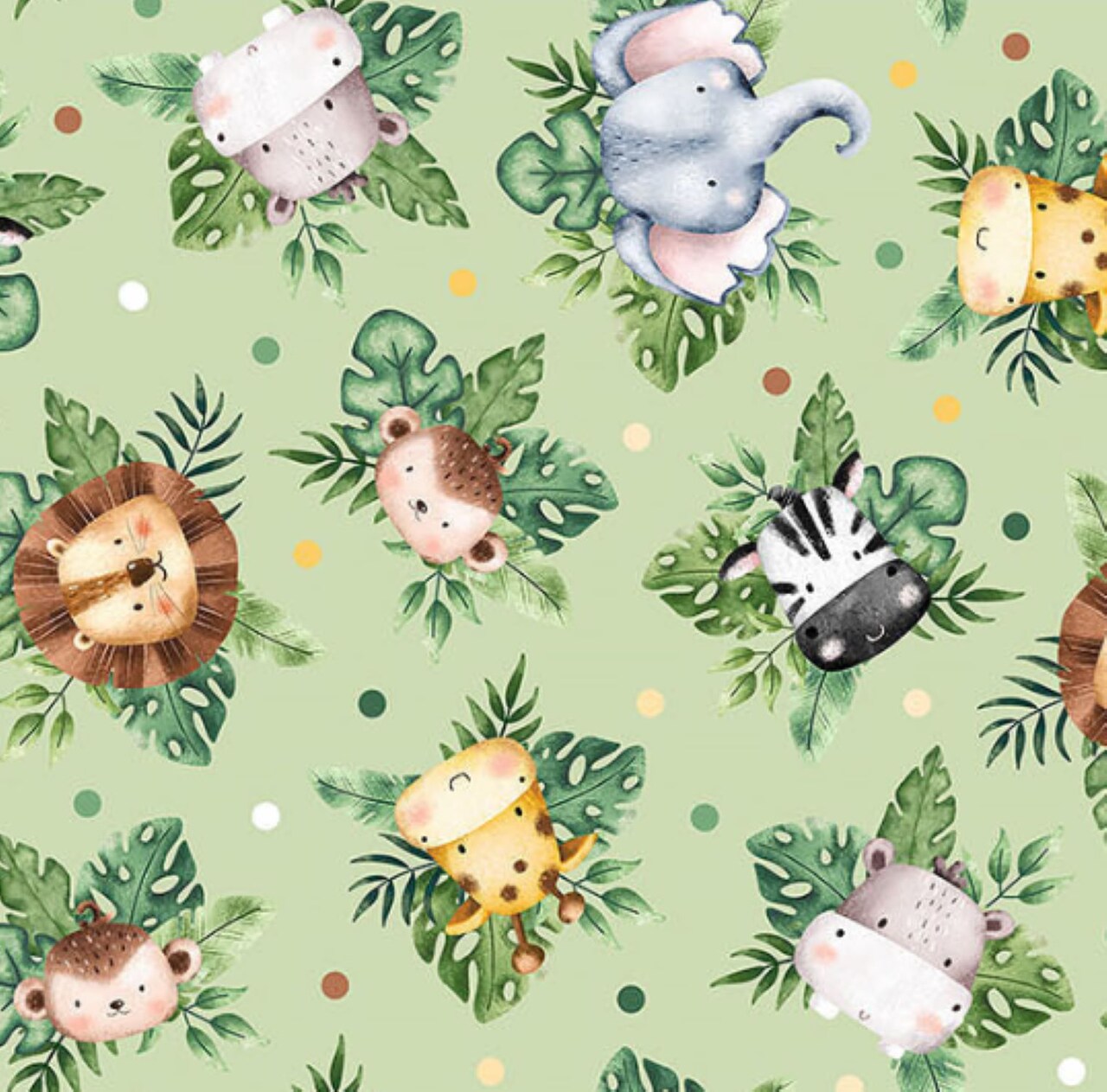 Wee Safari Animal Heads Childrens Cotton Fabric by Northcott